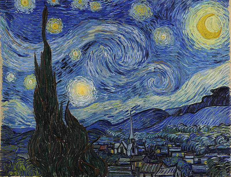 Starry Night Realistic 2020 van Gogh' painting By Mohamed saber